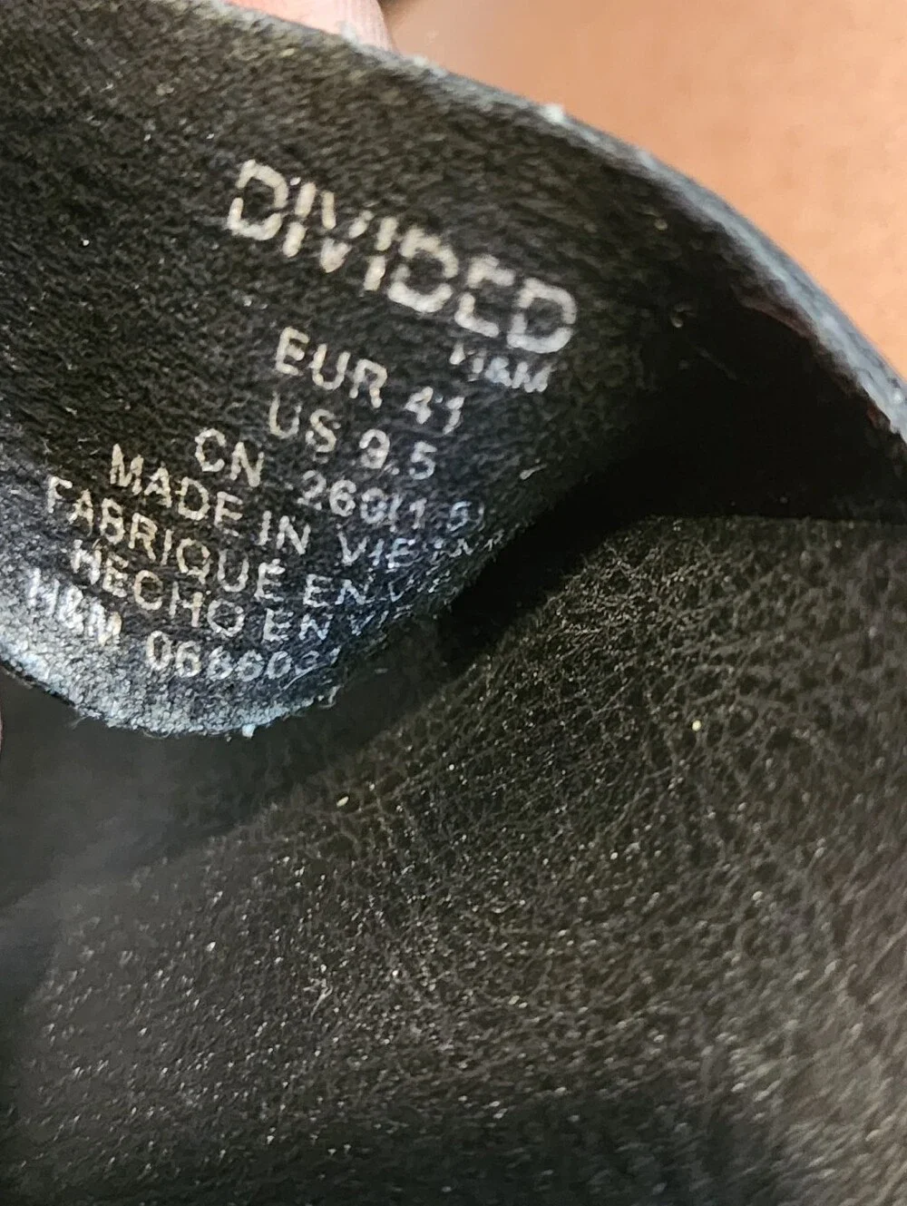 H&M Black Divided Platform Leather-Look Slip-On Sandals
